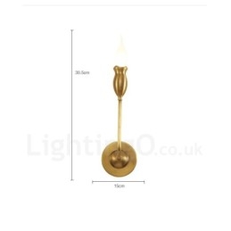 Applique da parete in ottone puro vintage rustica a 1 luce E14