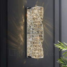 Applique da parete a filo moderna in cristallo K9 LED 18W, 45 x 12 cm