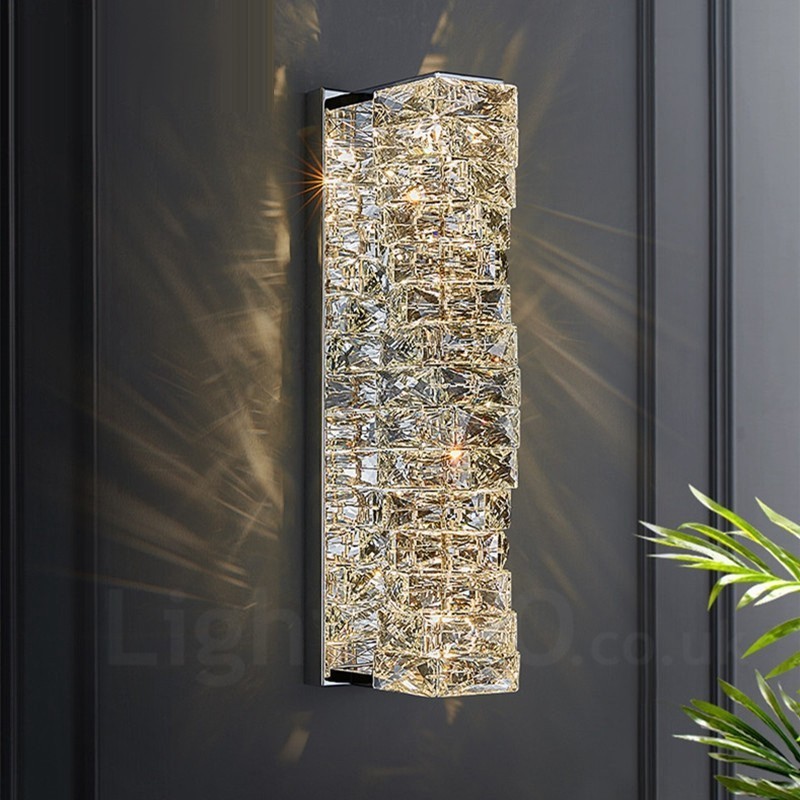 Applique da parete a filo moderna in cristallo K9 LED 18W, 45 x 12 cm