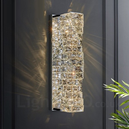 Applique da parete a filo moderna in cristallo K9 LED 18W, 45 x 12 cm