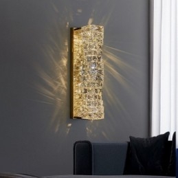 Applique da parete a filo moderna in cristallo K9 LED 18W, 45 x 12 cm