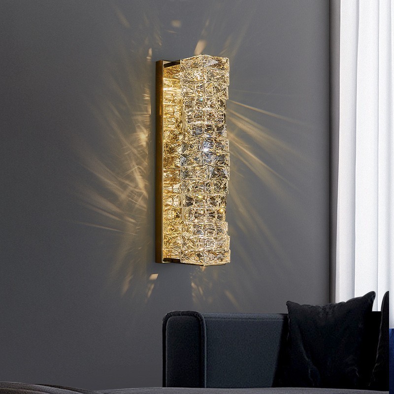 Applique da parete a filo moderna in cristallo K9 LED 18W, 45 x 12 cm