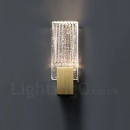 Applique da parete a filo in cristallo e acciaio inox 33 x 13 cm LED 6 W