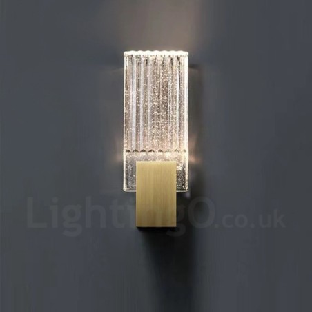 Applique da parete a filo in cristallo e acciaio inox 33 x 13 cm LED 6 W