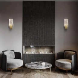 Applique da parete a filo in cristallo e acciaio inox 33 x 13 cm LED 6 W