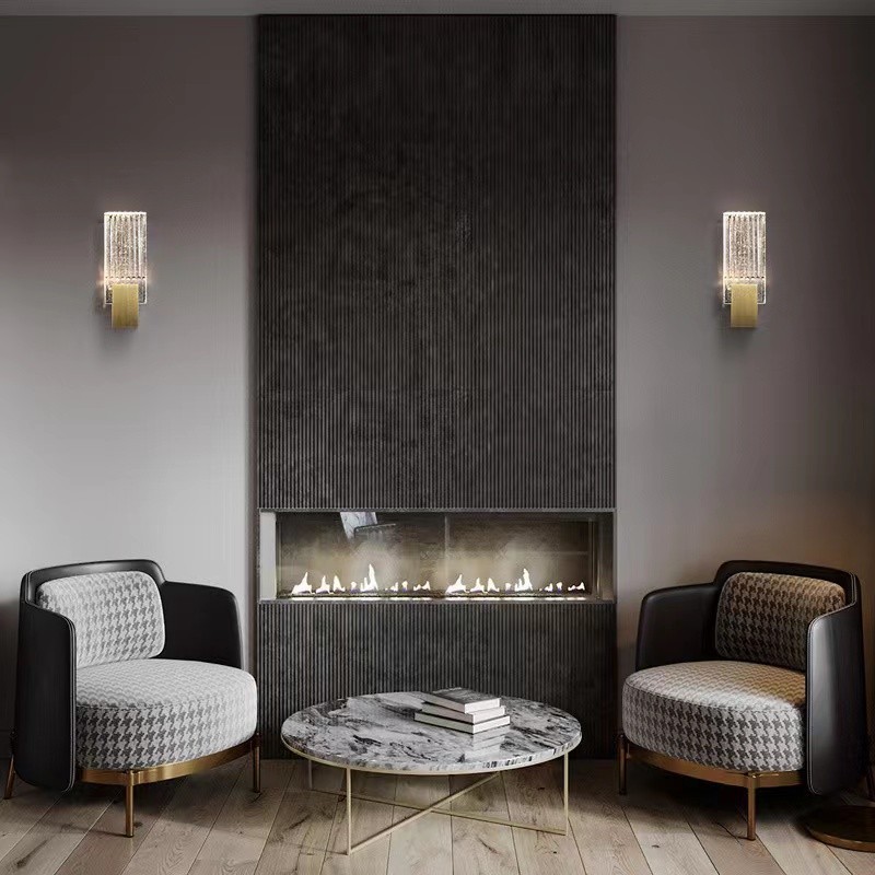 Applique da parete a filo in cristallo e acciaio inox 33 x 13 cm LED 6 W