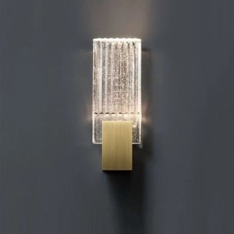 Applique da parete a filo in cristallo e acciaio inox 33 x 13 cm LED 6 W