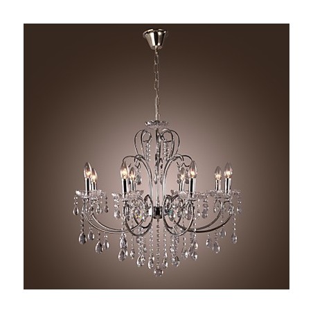 Lampadario classico in cristallo cromato