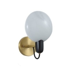 Applique da parete in marmo finto vintage con base lampadina E9, 5 W, 18 x 18,5 x 26 cm