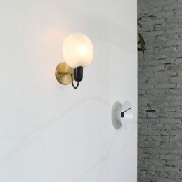 Applique da parete in marmo finto vintage con base lampadina E9, 5 W, 18 x 18,5 x 26 cm