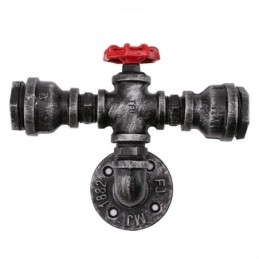 Applique da parete industriale vintage retrò effetto tubo dell'acqua in ferro