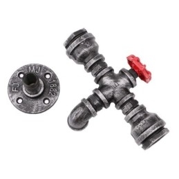 Applique da parete industriale vintage retrò effetto tubo dell'acqua in ferro