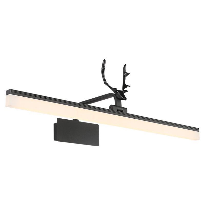 Applique LED da parete in acrilico con specchio frontale a corna di cervo, lampada trucco bagno