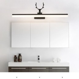 Applique LED da parete in acrilico con specchio frontale a corna di cervo, lampada trucco bagno
