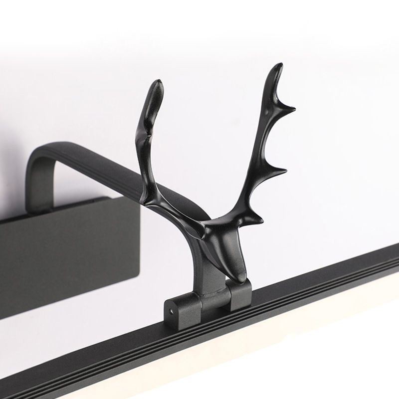 Applique LED da parete in acrilico con specchio frontale a corna di cervo, lampada trucco bagno