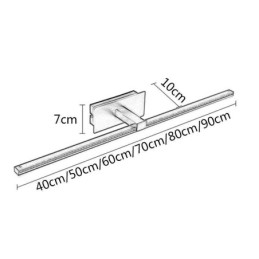 Applique da parete LED con specchio frontale e diffusore in acrilico per bagno