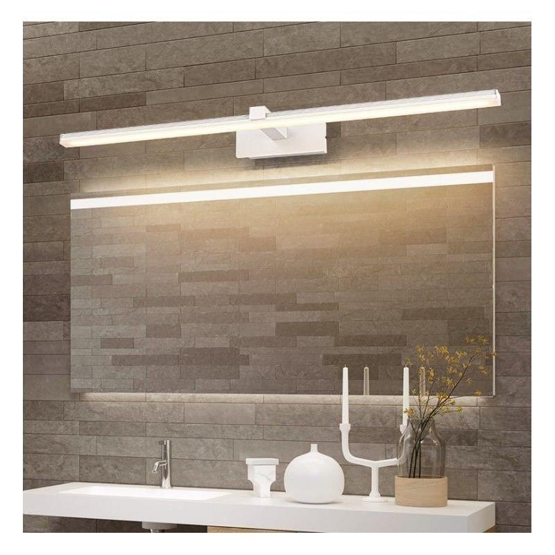 Applique da parete LED con specchio frontale e diffusore in acrilico per bagno