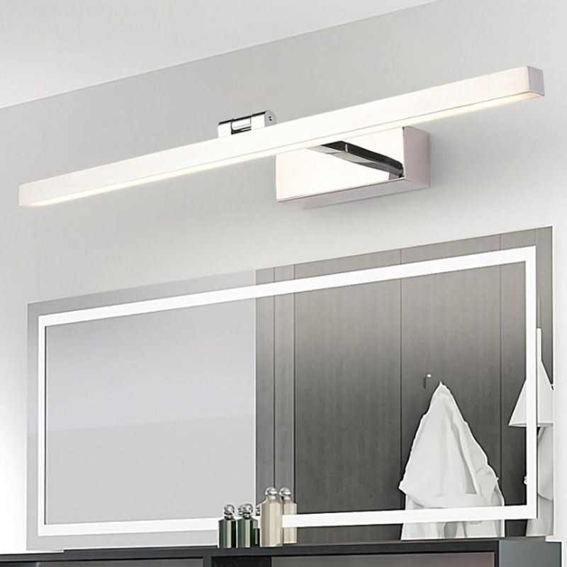Applique da parete LED nordica con luce frontale a specchio, angolo regolabile, per bagno
