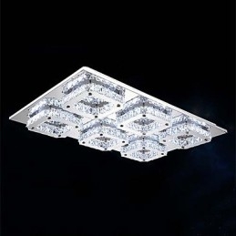 Plafoniera a filo LED in metallo e cristallo elettroplaccata moderna contemporanea