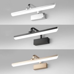 Applique da parete LED nordica con specchio frontale, luce regolabile per bagno