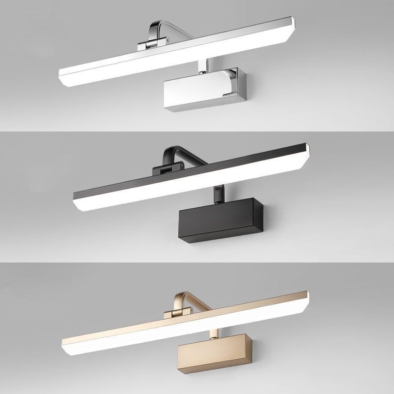 Applique da parete LED nordica con specchio frontale, luce regolabile per bagno