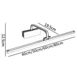 Applique da parete LED nordica con specchio frontale, luce regolabile per bagno