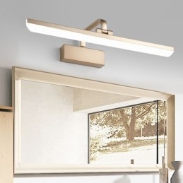 Applique da parete LED nordica con specchio frontale, luce regolabile per bagno