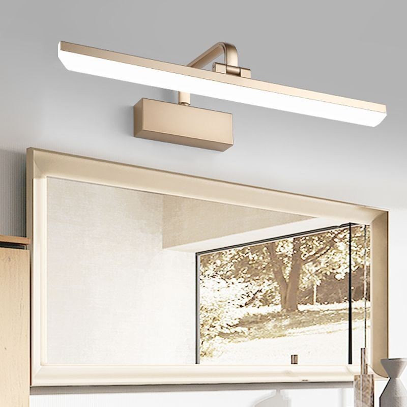 Applique da parete LED nordica con specchio frontale, luce regolabile per bagno