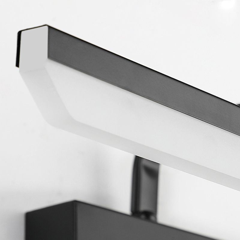 Applique da parete LED nordica con specchio frontale, luce regolabile per bagno