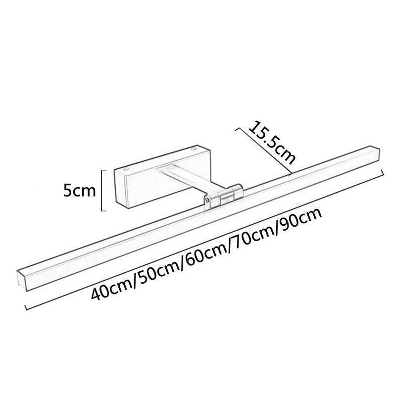 Applique da parete LED nordica con luce frontale a specchio, angolo regolabile, per bagno