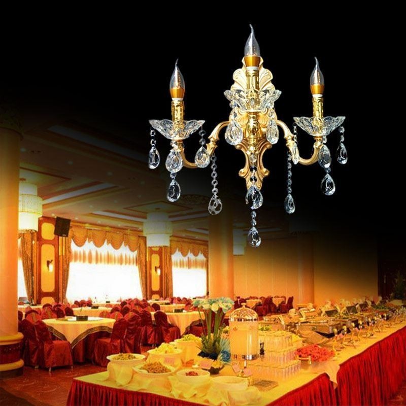 Applique da parete europea decorativa a goccia di cristallo