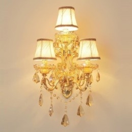 Applique da parete vintage europea 3 luci E12/E14 35x55 cm
