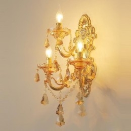 Applique da parete vintage europea 3 luci E12/E14 35x55 cm
