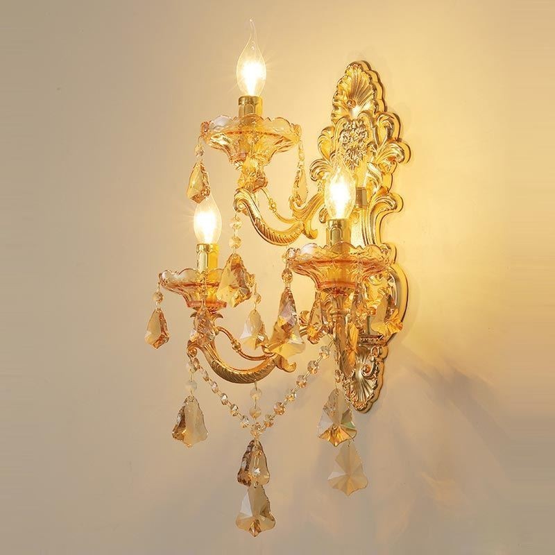 Applique da parete vintage europea 3 luci E12/E14 35x55 cm