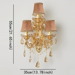 Applique da parete vintage europea 3 luci E12/E14 35x55 cm