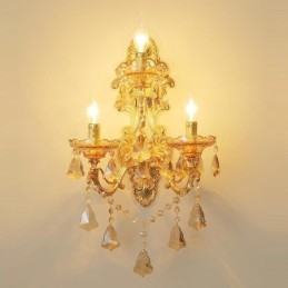 Applique da parete vintage europea 3 luci E12/E14 35x55 cm