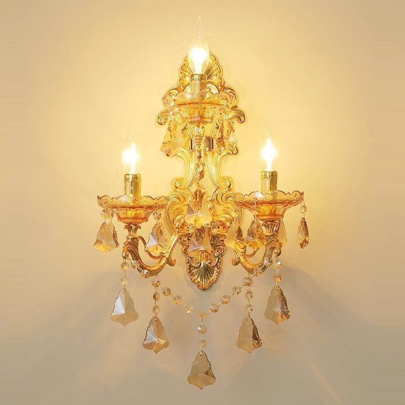 Applique da parete vintage europea 3 luci E12/E14 35x55 cm