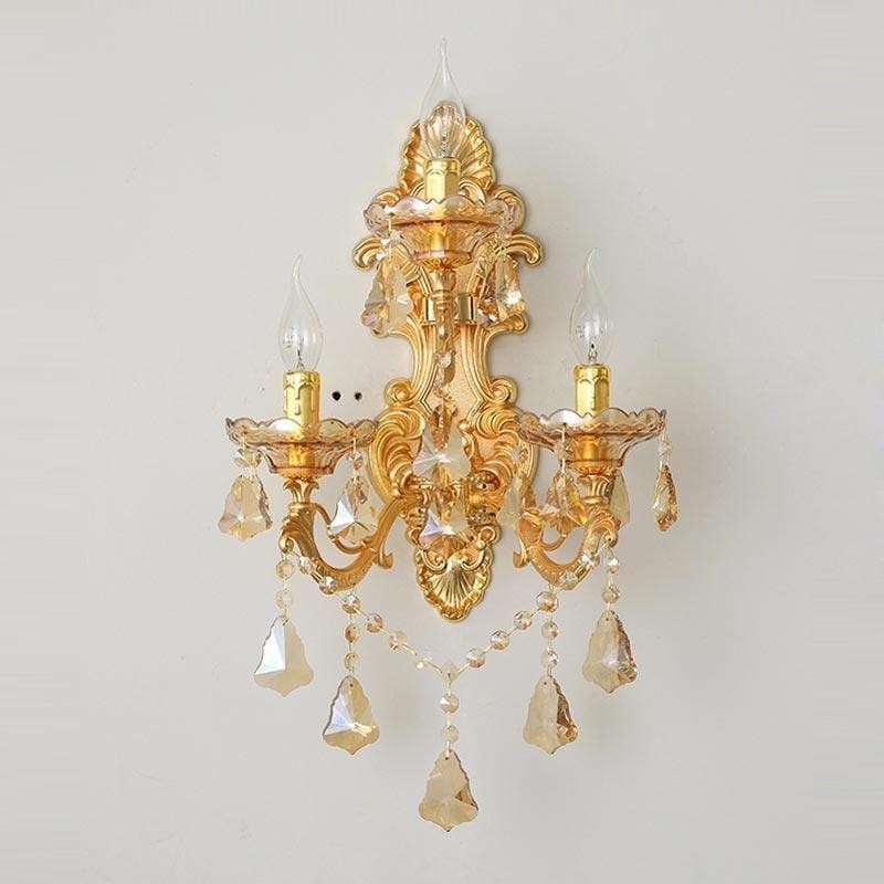 Applique da parete vintage europea 3 luci E12/E14 35x55 cm