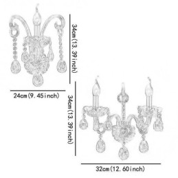 Applique da parete vintage europea ambra cognac in cristallo