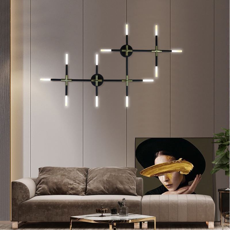 Applique da parete moderna componibile bianco caldo 8 luci