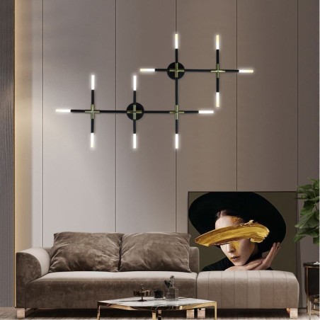 Applique da parete moderna componibile bianco caldo 8 luci