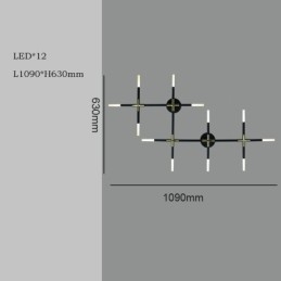 Applique da parete moderna componibile bianco caldo 8 luci
