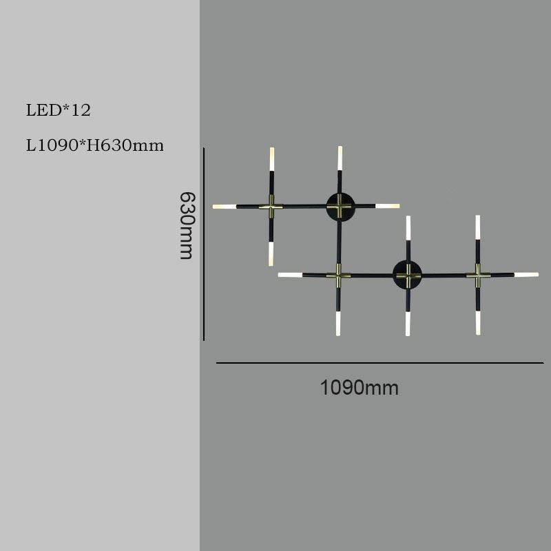 Applique da parete moderna componibile bianco caldo 8 luci
