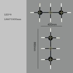 Applique da parete moderna componibile bianco caldo 8 luci