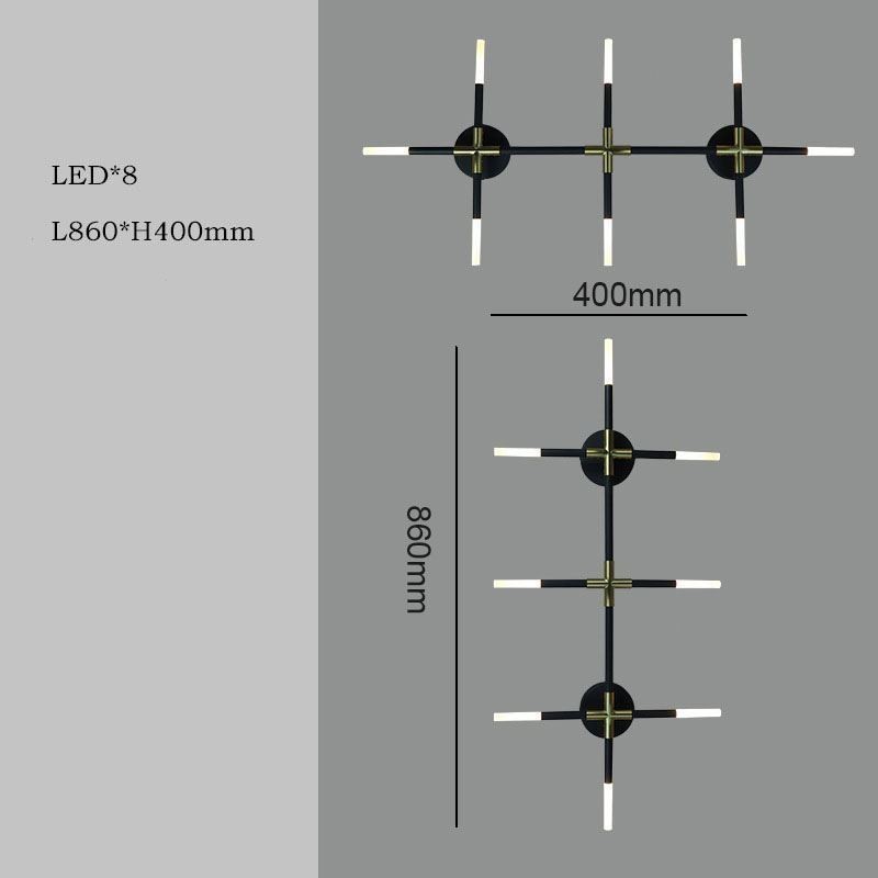 Applique da parete moderna componibile bianco caldo 8 luci