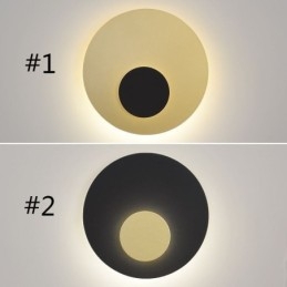 Applique da parete rotonda nordica nero oro in rame pieno