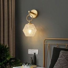 Applique moderna in vetro con fissaggio in ottone