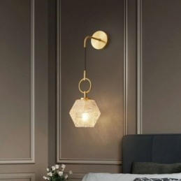 Applique moderna in vetro con fissaggio in ottone