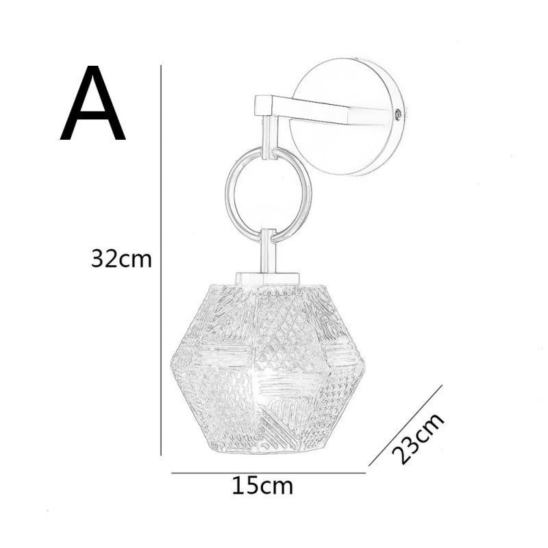 Applique moderna in vetro con fissaggio in ottone