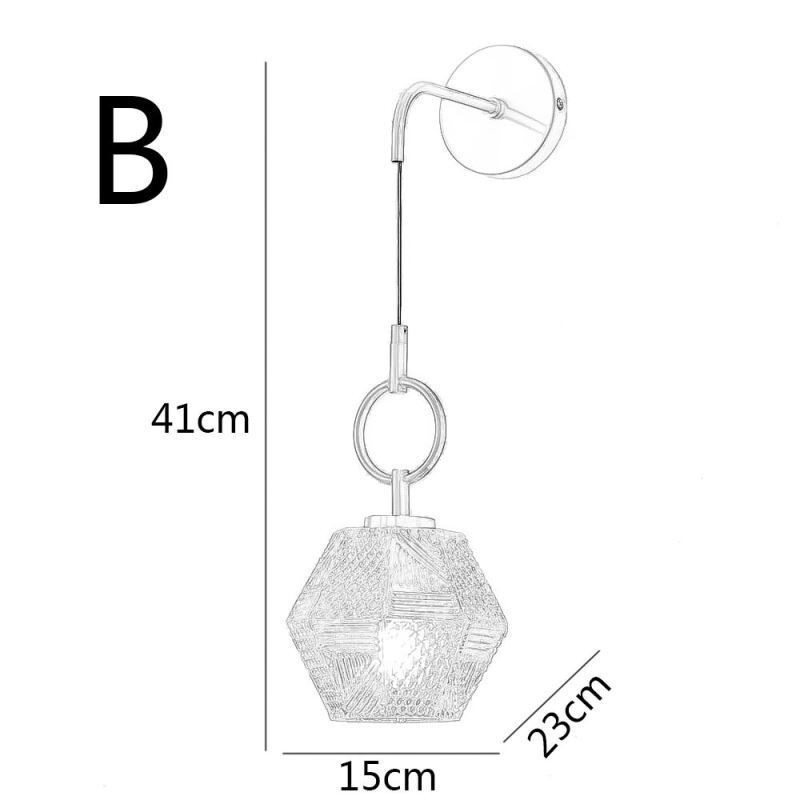 Applique moderna in vetro con fissaggio in ottone